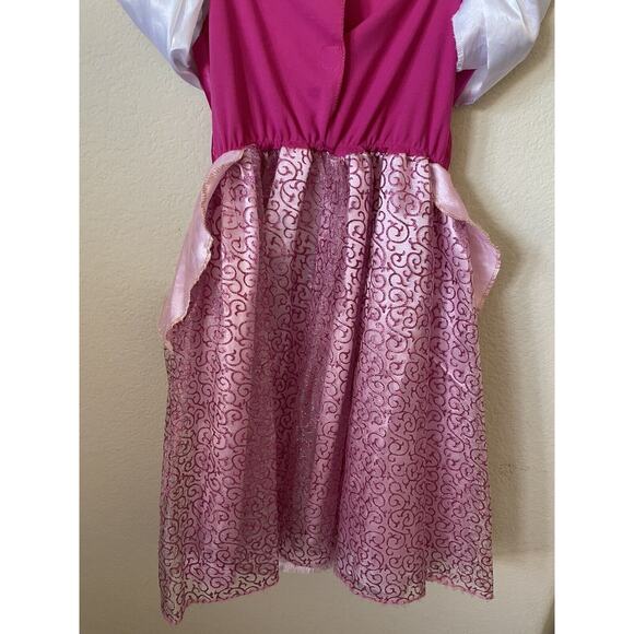 Disney Sleeping Beauty Princess Aurora Pink Short Sleeve Costume Dress Size 4-6X - Picture 9 of 11